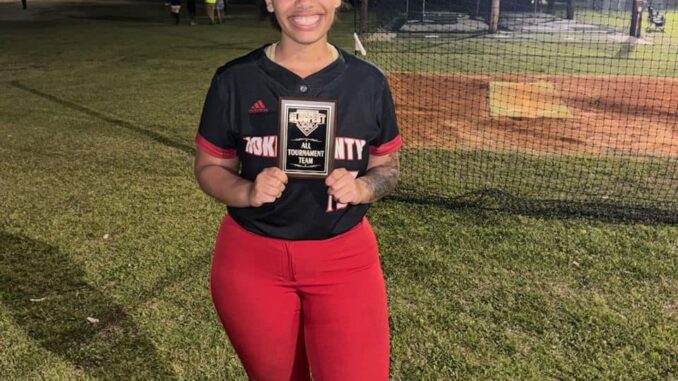 Adriana Miller was named to the all-tournament team after Hoke softball had a successful run in the Slugfest tourney. (Photo courtesy HCHS Bucks Softball)