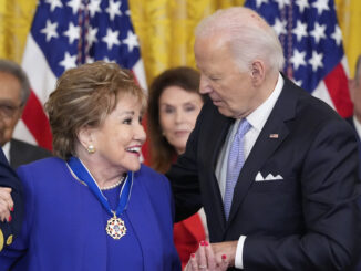 President Joe Biden awards the Presidential Medal of Freedom to former Sen. Elizabeth Dole at the White House on Friday. Alex Brandon / AP Photo