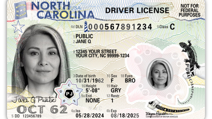 The new North Carolina driver’s license design was unveiled on Tuesday. Courtesy NC DMV