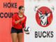 Hoke senior outside hitter Kayeliana Bonner prepares to serve during a game earlier this season. (Jason Jackson for North State Journal)