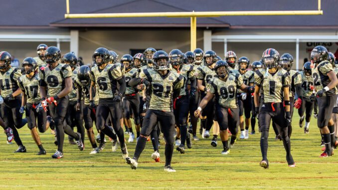 It was salute to the military night as Hoke County took the field for last Friday’s football game against Fayetteville Seventy-First. . (Jason Jackson for North State Journal)