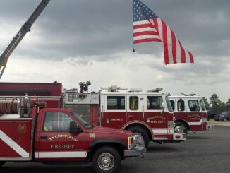 Tylertown Fire Department apparatus awaiting the start of Fourth of July fireworks. Tylertown Fire Department / Facebook